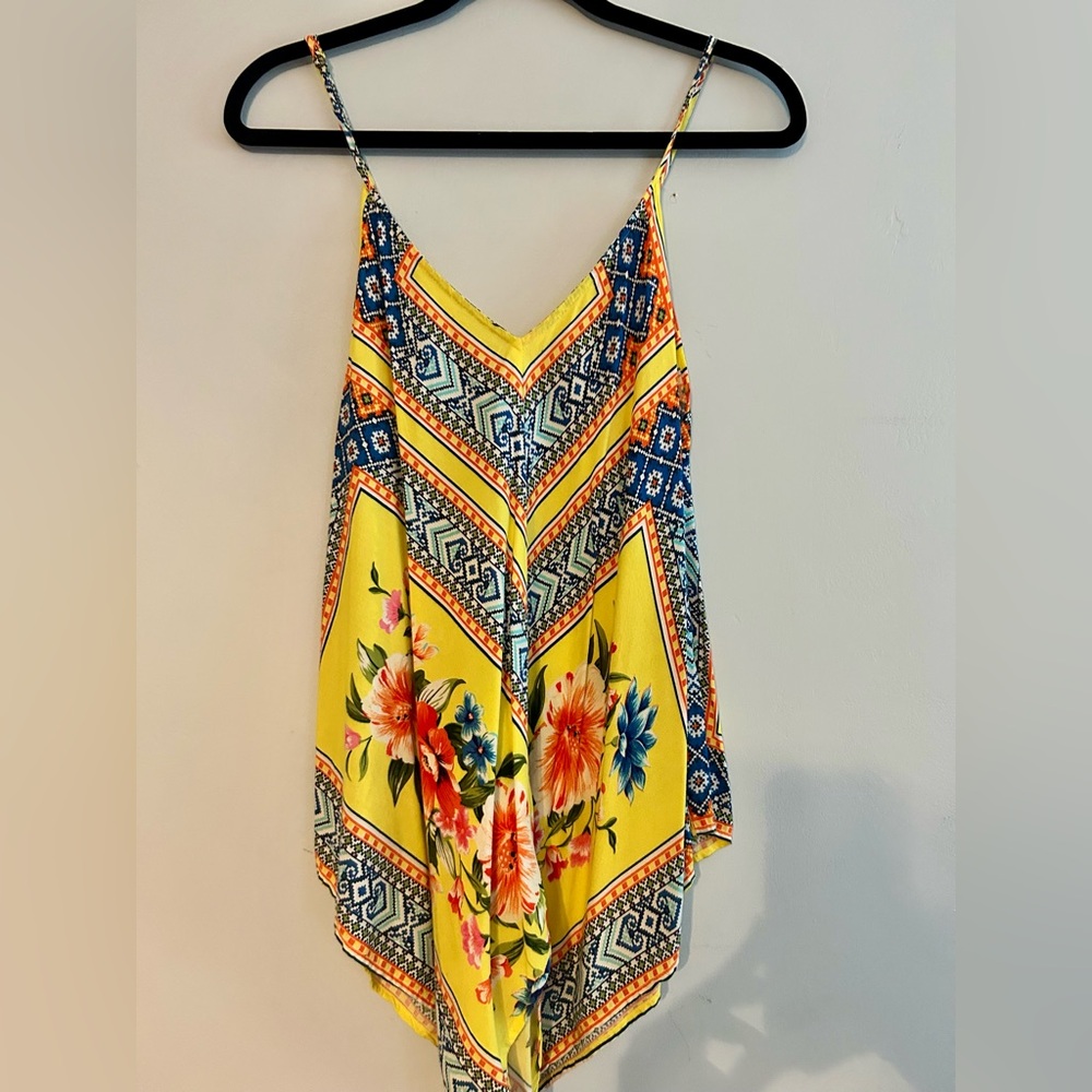 FARM Rio Yellow Floral Geometric Blouse
